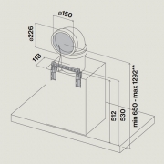 Falmec Lumina NRS� Inselhaube 90 cm, Blende wei�, mit 5 Jahren Garantie