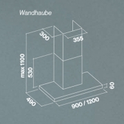 Falmec Plane NRS� Wandhaube 90 cm, Edelstahl, mit 5 Jahren Garantie