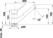 BLANCOANTAS-S Silgranit-Look, 2-farbig, Hochdruck, Farbe anthrazit/chrom, 515356