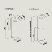 Falmec Polar Light, Design+, Edelstahl, 35 cm, Wandhaube, mit 5 Jahren Garantie