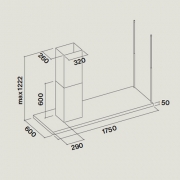 Falmec Lumen Isola 175, Design, Edelstahl, 175 cm, Inselhaube, mit 5 Jahren Garantie