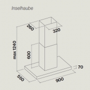 Falmec Plane White, Wei�, 90 cm, Inselhaube, mit 5 Jahren Garantie