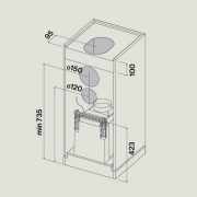 Falmec Mira Top, Fasteel, Edelstahl, 40 cm, Inselhaube, mit 5 Jahren Garantie