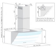 Silverline Kassiopeia Deluxe 90 cm KSW 910 W Edelstahl/Glas Wei� Kopffreihaube. Mit 5 Jahren Garantie!
