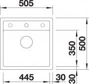 Blancodalago 5-F Einbausp�le fl�chenb�ndig, Farbe wei�, 518532