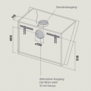 Falmec Quasar, Design, Edelstahl/Schwarz, 120 cm, Wandhaube, mit 5 Jahren Garantie