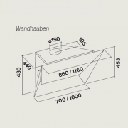 Falmec Prisma weiss, 115 cm, Wandhaube, mit 5 Jahren Garantie