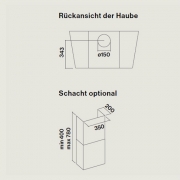 Falmec Prisma schwarz, 115 cm, Wandhaube, mit 5 Jahren Garantie