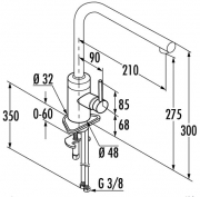 Kludi L-INE 1, chrom, Niederdruck, 5023042