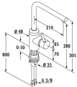Kludi L-INE 5, chrom, Hochdruck, 5023045