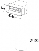 Naber COMPAIR MF-UR 125 Umlenkst�ck 90� mit Rundrohr, 900 mm, 4033009