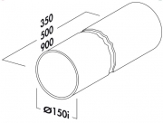 Naber COMPAIR Rohr 150 Rundrohr, lose, 500 mm, wei�, 4043009