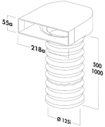 Naber COMPAIR T-URX 125 Umlenkst�ck 90� mit Flexschlauch, 1000 mm, 4021026