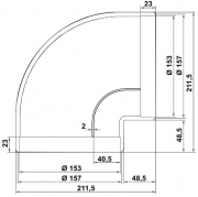 Naber COMPAIR R-RBV flow 150 Rohrbogen 90�, 4052015