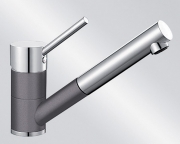 BLANCOANTAS-S Silgranit-Look, 2-farbig, Niederdruck, Farbe felsgrau/chrom, 518795