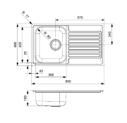 Reginox Centurio 10-CC (304) ohne �berlauf, als Auflagesp�le und fl�chenb�ndige Sp�le einbaubar