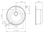 Reginox Moscow KG-CC (304) ohne �berlauf, als Auflagesp�le Sp�le einbaubar