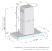 Silverline Vela Isola Premium VAI 920 S Inselhaube, 90 cm Schwarz/Schwarzglas. Mit 5 Jahren Garantie!