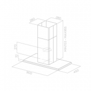 Elica Galaxy Island BLIX/A/90x45 Inselhaube, Edelstahl, Glas schwarz, PRF0017852B. Mit 5 Jahren Garantie!