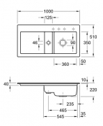 Villeroy & Boch Subway 60, Farbe J0 Chromit, Premiumline, Becken rechts oder Becken links