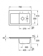 Villeroy & Boch Subway 45, Farbe R1 Weiss alpin, Classicline, Becken rechts oder Becken links