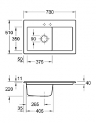 Villeroy & Boch Subway 45, Farbe TR Timber, Premiumline, Becken rechts oder Becken links