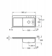 Villeroy & Boch Subway 60 XL Flat, Farbe i4 Graphit, Classicline, Becken rechts oder Becken links