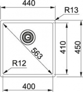 Franke Box BXX 110-40 Unterbaubausp�le, Stopfenventil, 122.0375.253, 11023