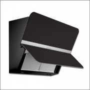 Falmec Flipper, Design, Glas/Schwarz satiniert, 85 cm, Wandhaube, mit 5 Jahren Garantie