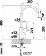 Blanco Carena-S Vario Armatur Silgranit-Look zweifarbig, Hochdruck Zugauslauf Schlauchbrause, alumetallic/chrom, 521360