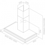 Elica Spot Plus IX/A/60 Wandhaube Edelstahl, PRF0097374A. Mit 5 Jahren Garantie!