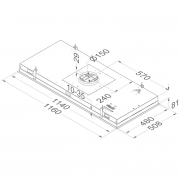 Novy Pureline 6846 Deckenhaube Extern, Lack wei� Oberfl�che, mit 5 Jahren Garantie