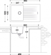Naber Angola 100, Einbausp�le, granit concrete, 1106006