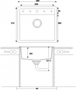 Naber Angola 56, Einbausp�le, granit metallico, 1106023