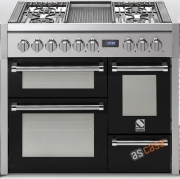 Steel Genesi 100, Rangecooker, 100 cm, Multifunktion, 3 �fen, Farbe Schwarz, G10FFF-6LBA, mit 5 Jahren Garantie!