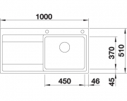 Blanco Divon II 5 S-IF, Becken links, InFino Ablauf, 521659