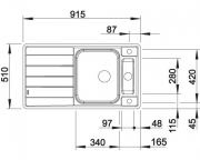 Blanco Axis III 5 S-IF, InFino Ablauf, 522103