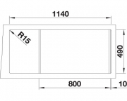 Blanco Divon II 8 S-IF, Becken links, InFino Ablauf, 521664