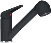 Franke Novara-Plus Einhebelmischer, Hochdruck Zugauslauf und Brausekopf, Onyx, 115.0470.675, 10780