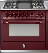 Steel Ascot 90, Rangecooker, 90 cm, Multifunktion, Farbe Bordeauxrot, A9F-4MBR, mit 5 Jahren Garantie!