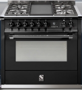 Steel Ascot 90, Rangecooker, 90 cm, Multifunktion, Farbe Schwarz, A9F-4TBA, mit 5 Jahren Garantie!