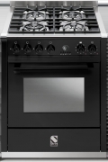 Steel Ascot 70, Rangecooker, 70 cm, Combisteam, Farbe Schwarz, A7F-4IBA, mit 5 Jahren Garantie!