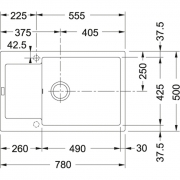 Franke Maris MRG 611-78 XL Einbausp�le Fragranit+, Farbe Glacier, 114.0476.120, 11872