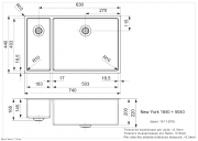 Reginox New York 18x40+50x40, Hauptbecken rechts, Edelstahlsp�le, R27790
