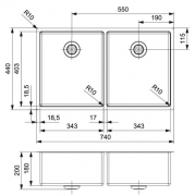 Reginox New York 34x40+34x40, Edelstahlsp�le, R28223