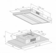 Silverline SHUD 104 S Slide to Heaven, Deckenhaube, schwarz. Mit 5 Jahren Garantie!