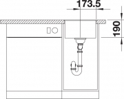 Blanco Subline 320-F Silgranit PuraDur 2, fl�chenb�ndig, Farbe anthrazit, InFino Ablauf, 523416