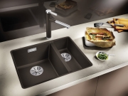 Blanco Subline 340/160-F Silgranit PuraDur 2, fl�chenb�ndig, Farbe anthrazit, InFino Ablauf, 523568