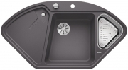 Blanco Delta II Eck-Einbau-Sp�le Silgranit PuraDur, Farbe felsgrau, InFino Ablauf, 523657