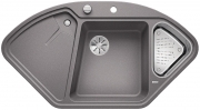 Blanco Delta II Eck-Einbau-Sp�le Silgranit PuraDur, Farbe alumetallic, InFino Ablauf, 523658